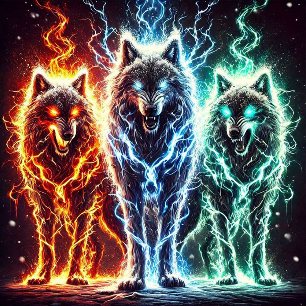 Flash Wolf - Full Square Drill Diamond Painting 40*40CM