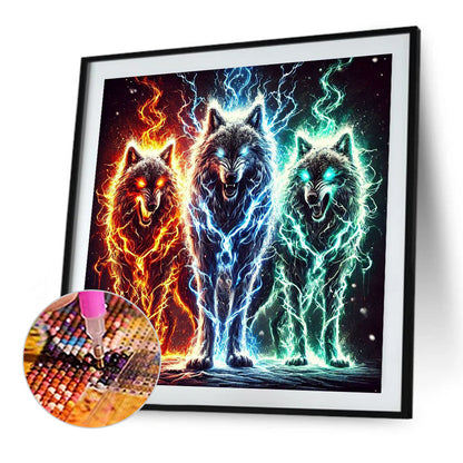 Flash Wolf - Full Square Drill Diamond Painting 40*40CM
