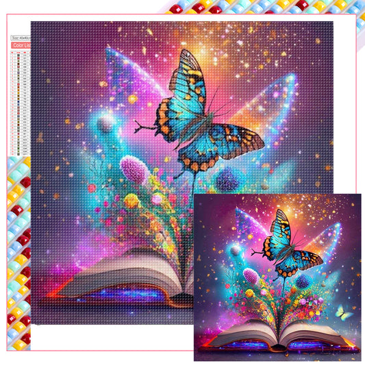 Butterfly In The Book - Full Square Drill Diamond Painting 40*40CM