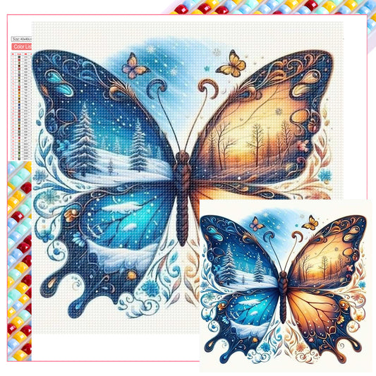 Autumn And Winter Butterfly - Full Square Drill Diamond Painting 40*40CM