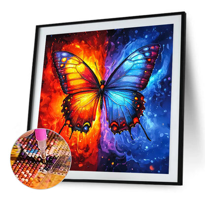 Ice And Fire Butterfly - Full Square Drill Diamond Painting 40*40CM