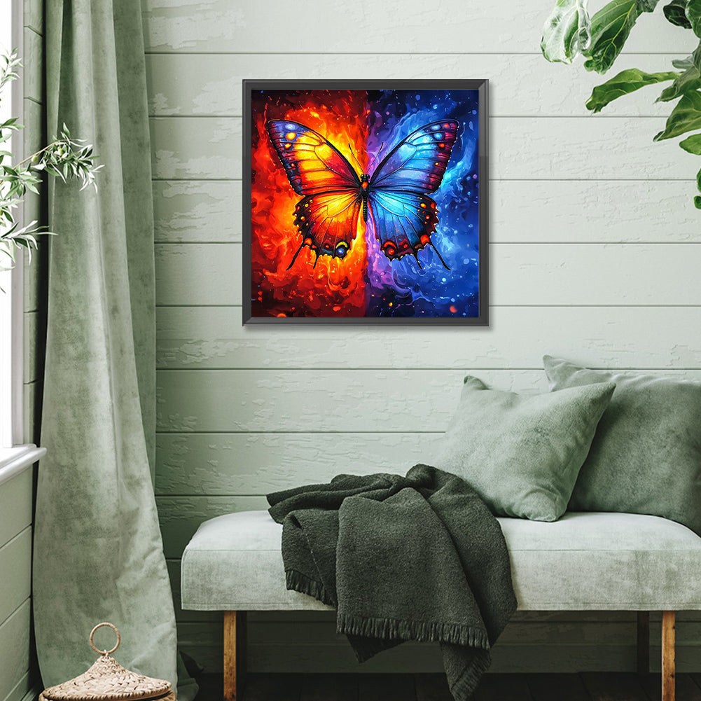Ice And Fire Butterfly - Full Square Drill Diamond Painting 40*40CM