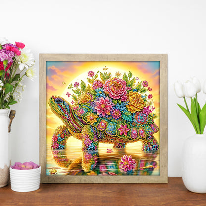 Flower Turtle - Special Shaped Drill Diamond Painting 30*30CM