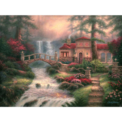 House In The Mountains - Full Square Drill Diamond Painting 40*30CM