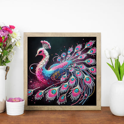 Purple Peacock - Special Shaped Drill Diamond Painting 30*30CM