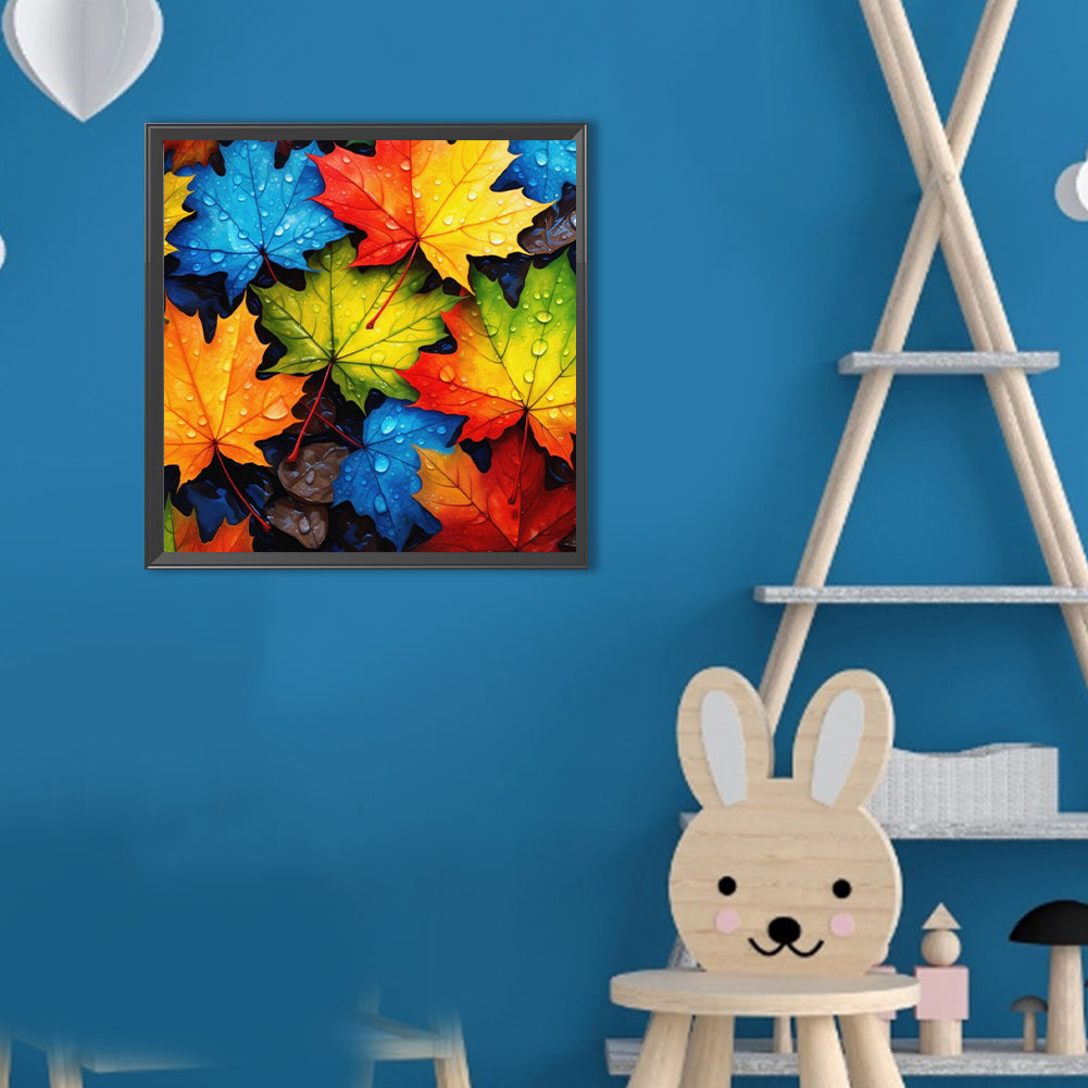 Maple Leaf - Full Round Drill Diamond Painting 30*30CM
