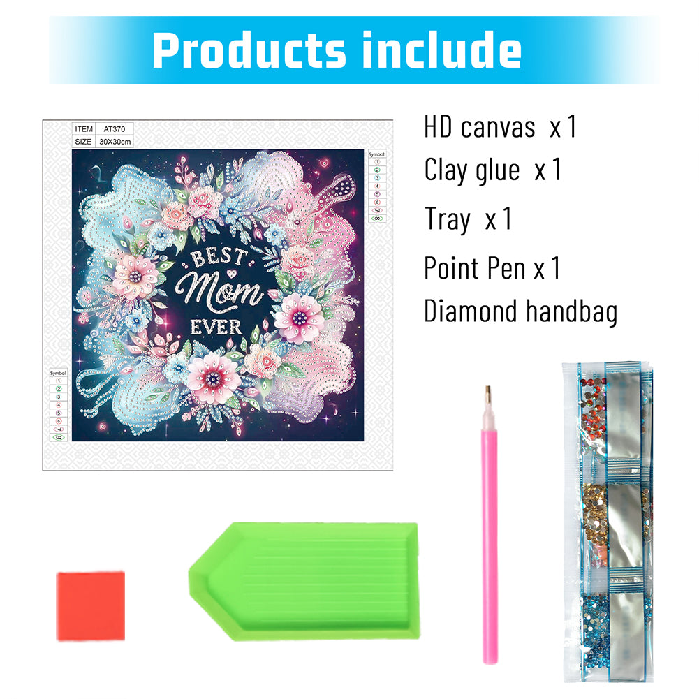 Mother'S Day - Special Shaped Drill Diamond Painting 30*30CM