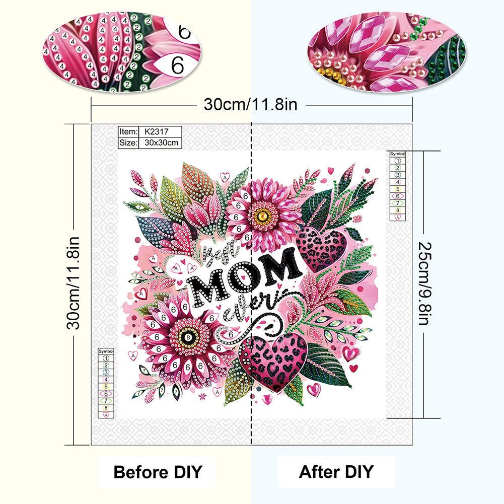 Mother'S Day - Special Shaped Drill Diamond Painting 30*30CM