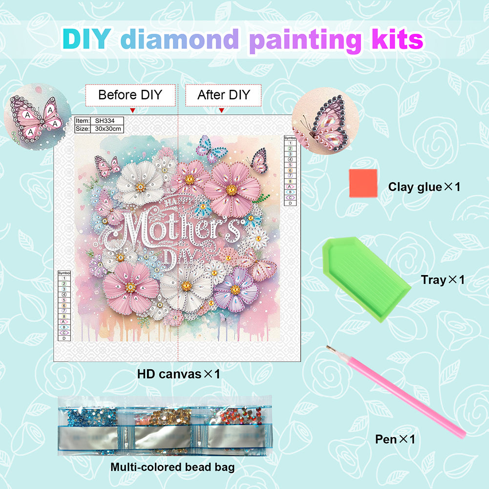 Mother'S Day - Special Shaped Drill Diamond Painting 30*30CM