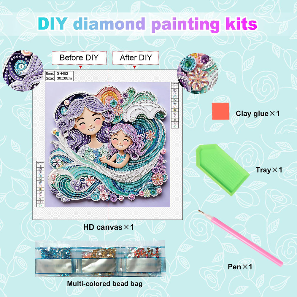 Mother'S Day - Special Shaped Drill Diamond Painting 30*30CM