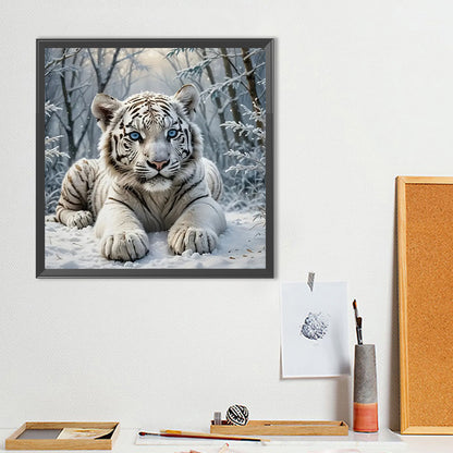 White Tiger - Full Round Drill Diamond Painting 40*40CM