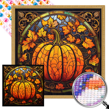 Pumpkin Glass Painting - Full AB Round Drill Diamond Painting 40*40CM