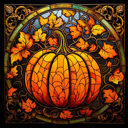 Pumpkin Glass Painting - Full AB Round Drill Diamond Painting 40*40CM