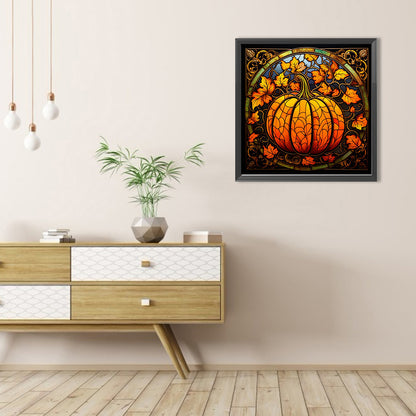 Pumpkin Glass Painting - Full AB Round Drill Diamond Painting 40*40CM