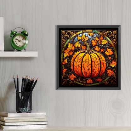 Pumpkin Glass Painting - Full AB Round Drill Diamond Painting 40*40CM