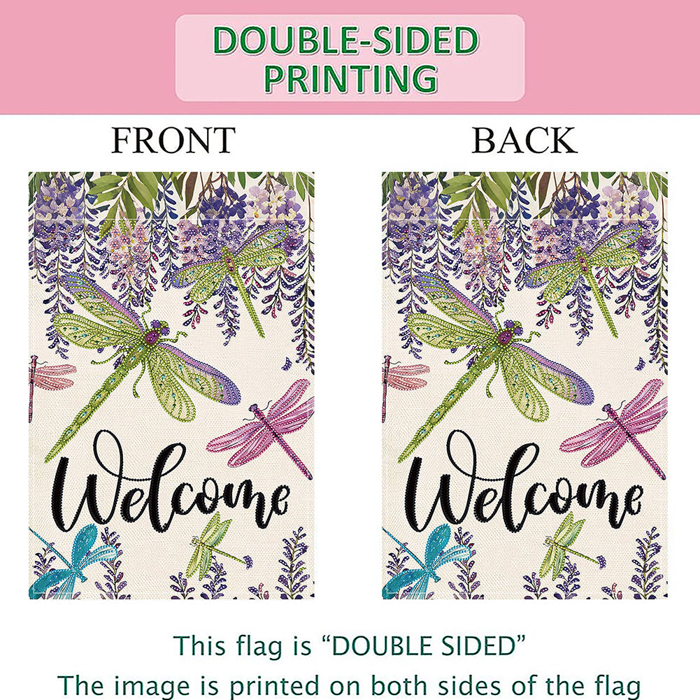 Spring Tulip 5D DIY Diamond Outdoor Flags Double Sided Diamond Art Vertical Flag