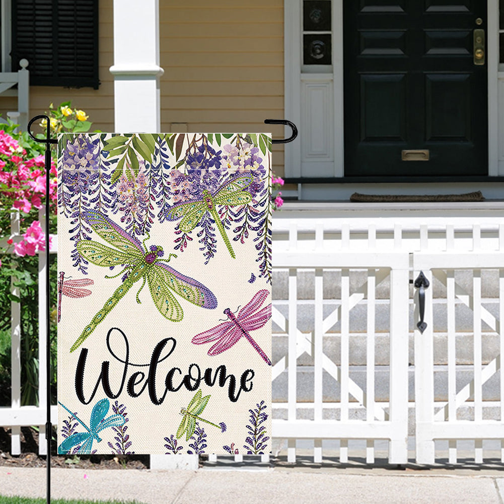 Spring Tulip 5D DIY Diamond Outdoor Flags Double Sided Diamond Art Vertical Flag