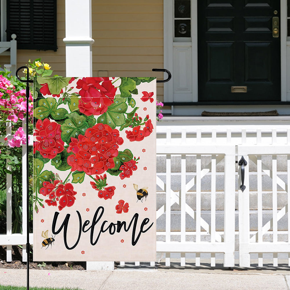 Spring Tulip 5D DIY Diamond Outdoor Flags Double Sided Diamond Art Vertical Flag