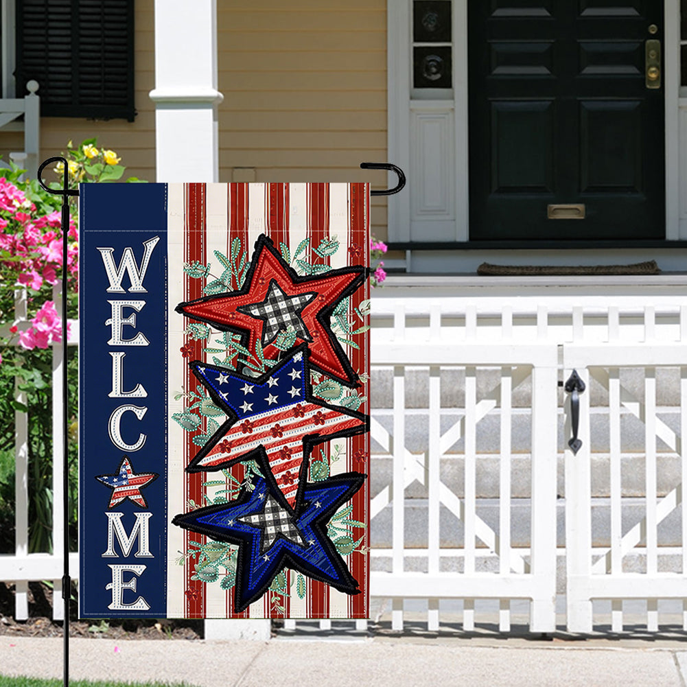 Spring Tulip 5D DIY Diamond Outdoor Flags Double Sided Diamond Art Vertical Flag