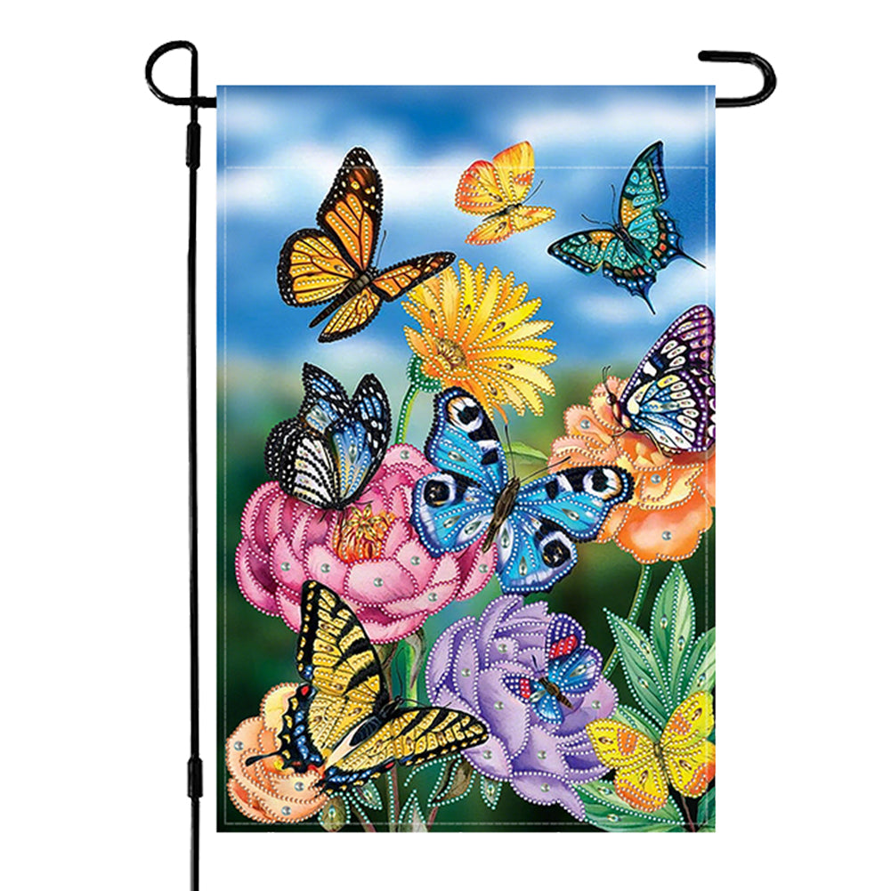 Spring Tulip 5D DIY Diamond Outdoor Flags Double Sided Diamond Art Vertical Flag