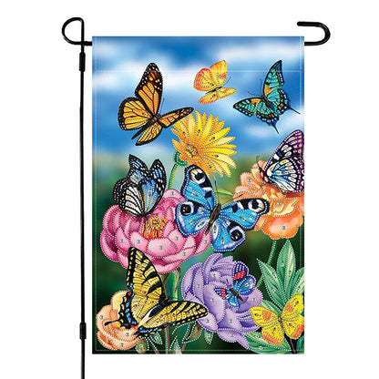 Spring Tulip 5D DIY Diamond Outdoor Flags Double Sided Diamond Art Vertical Flag