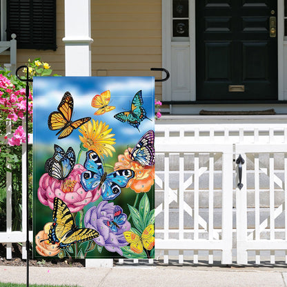 Spring Tulip 5D DIY Diamond Outdoor Flags Double Sided Diamond Art Vertical Flag