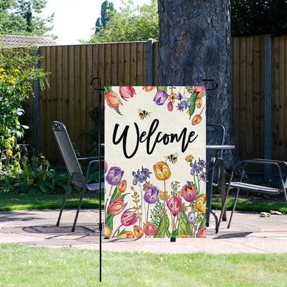 Spring Tulip 5D DIY Diamond Outdoor Flags Double Sided Diamond Art Vertical Flag