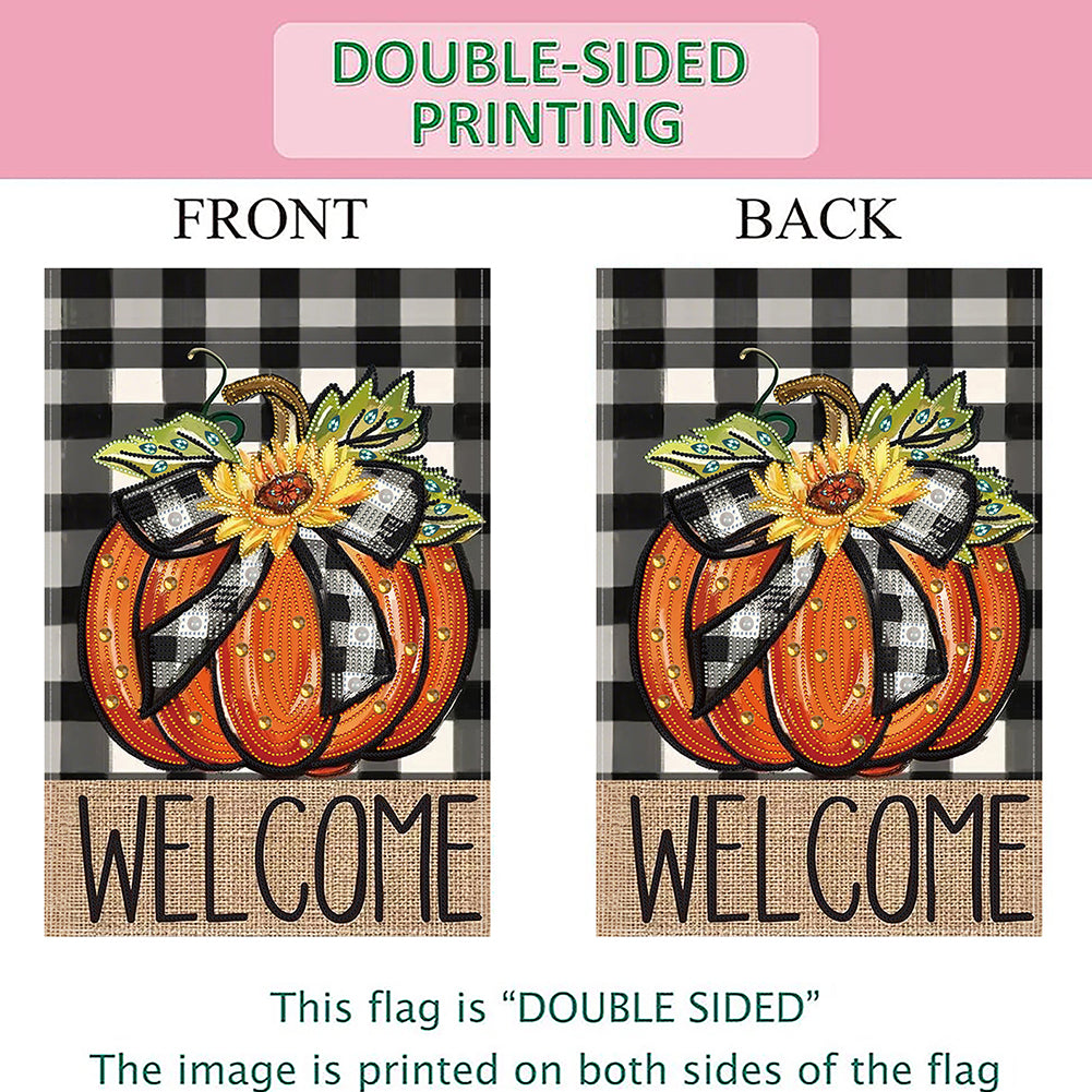 Spring Tulip 5D DIY Diamond Outdoor Flags Double Sided Diamond Art Vertical Flag