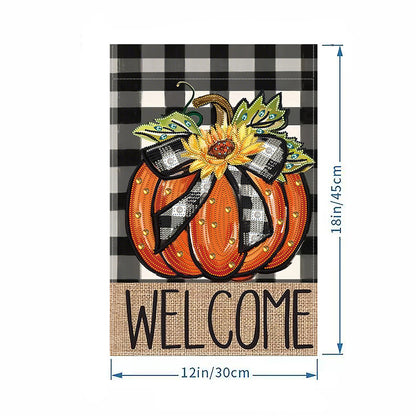 Spring Tulip 5D DIY Diamond Outdoor Flags Double Sided Diamond Art Vertical Flag