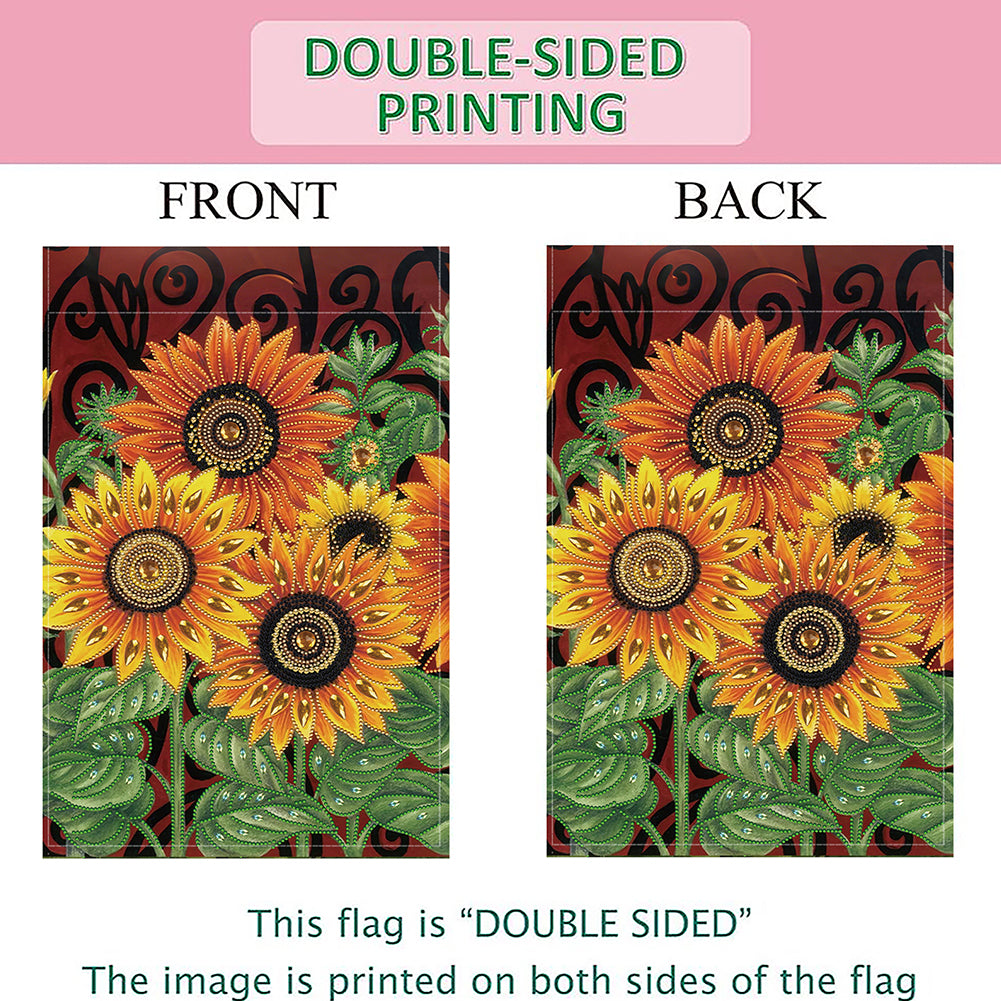 Spring Tulip 5D DIY Diamond Outdoor Flags Double Sided Diamond Art Vertical Flag