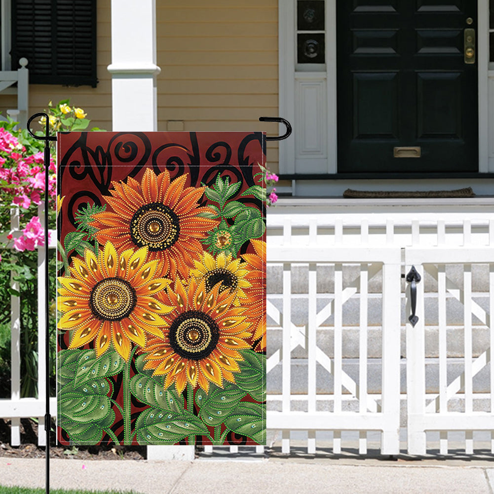 Spring Tulip 5D DIY Diamond Outdoor Flags Double Sided Diamond Art Vertical Flag