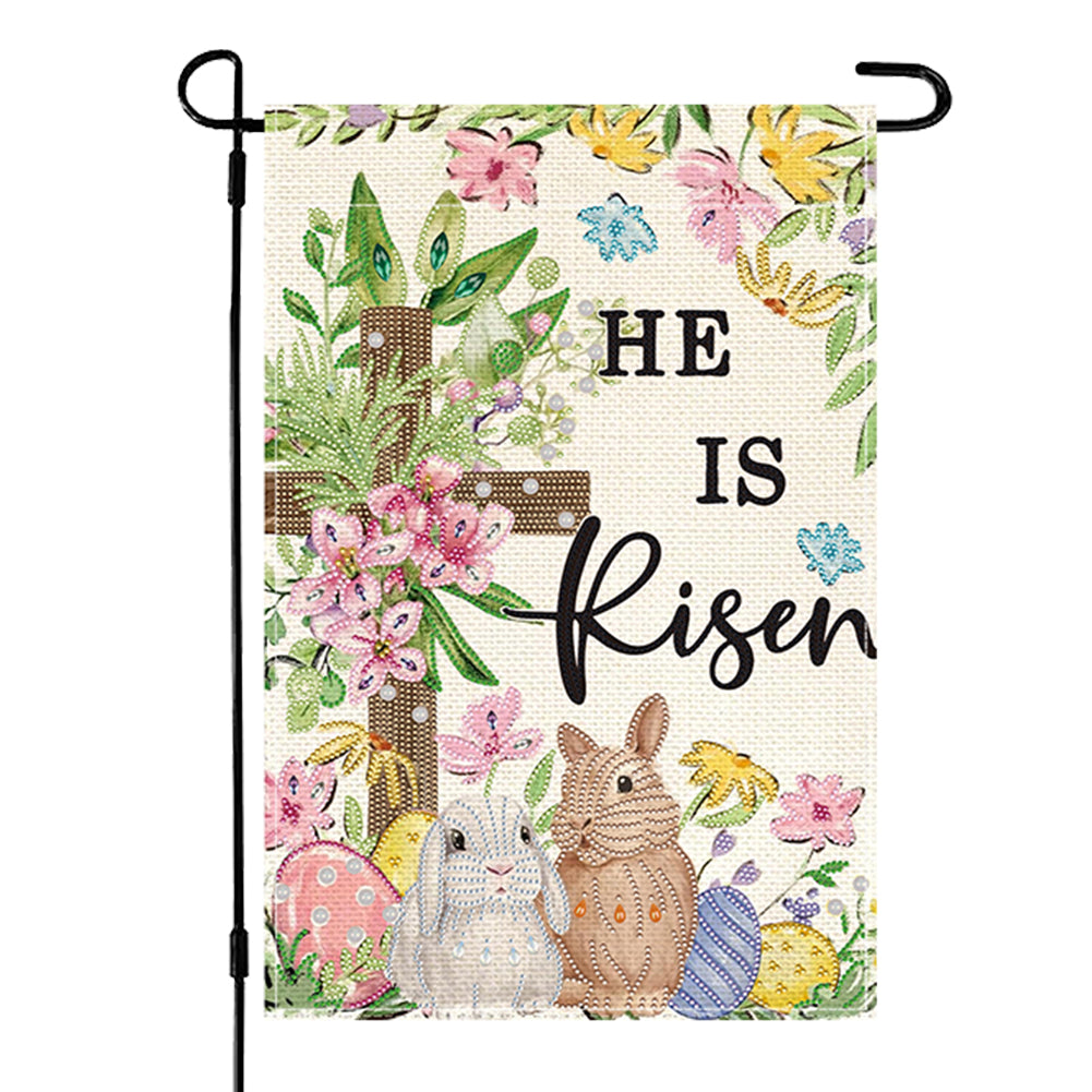 Spring Tulip 5D DIY Diamond Outdoor Flags Double Sided Diamond Art Vertical Flag