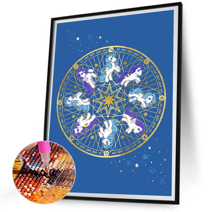 Rainbow White Horse - Full Round Drill Diamond Painting 30*40CM