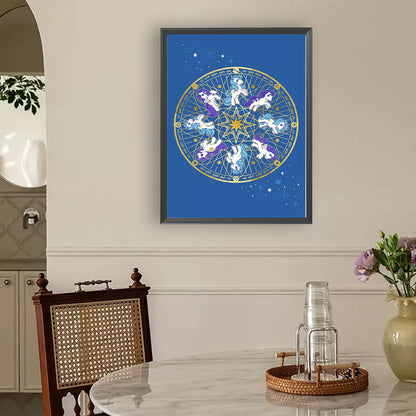 Rainbow White Horse - Full Round Drill Diamond Painting 30*40CM
