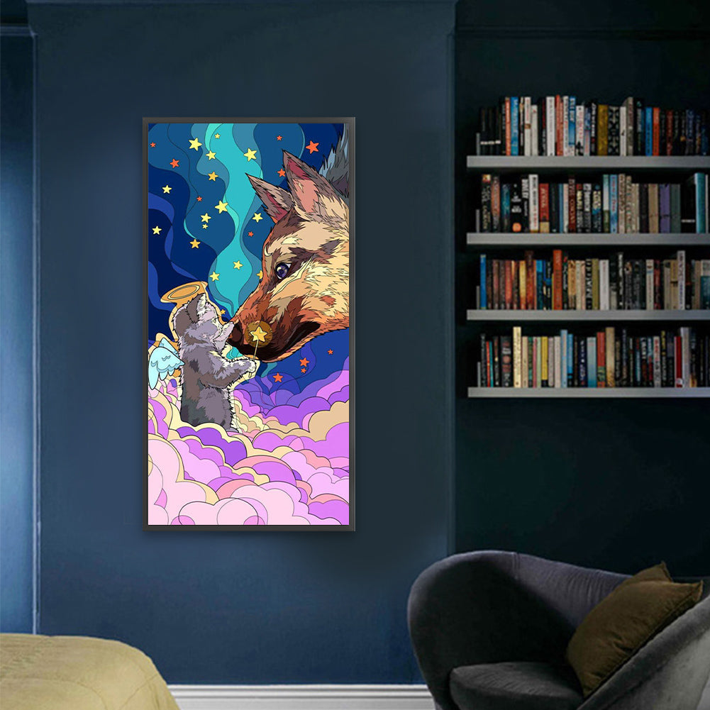 Wolf - Full Round Drill Diamond Painting 30*70CM