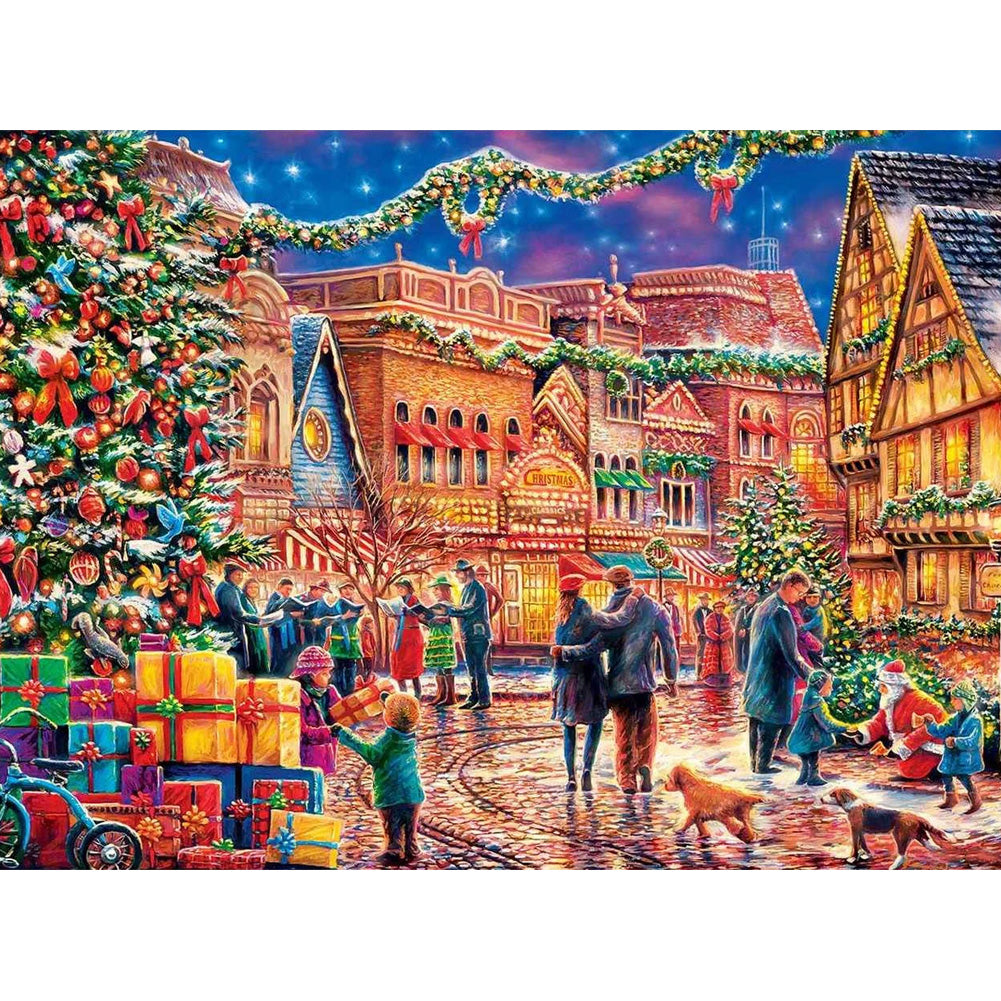 Busy Street Scene - Full Round Drill Diamond Painting 40*30CM