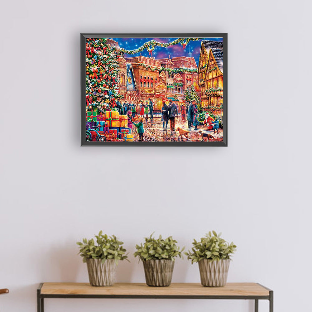Busy Street Scene - Full Round Drill Diamond Painting 40*30CM
