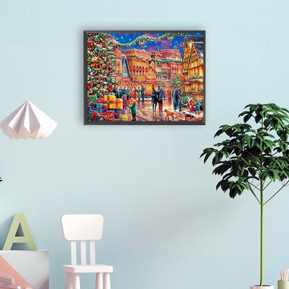 Busy Street Scene - Full Round Drill Diamond Painting 40*30CM