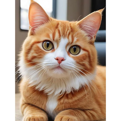 Orange Cat - Full Round Drill Diamond Painting 30*40CM