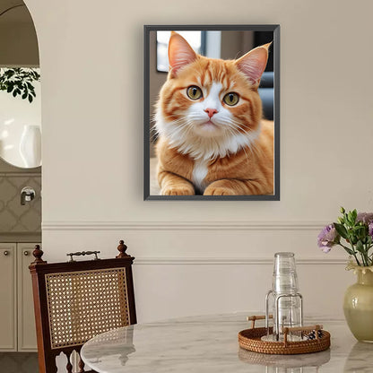 Orange Cat - Full Round Drill Diamond Painting 30*40CM