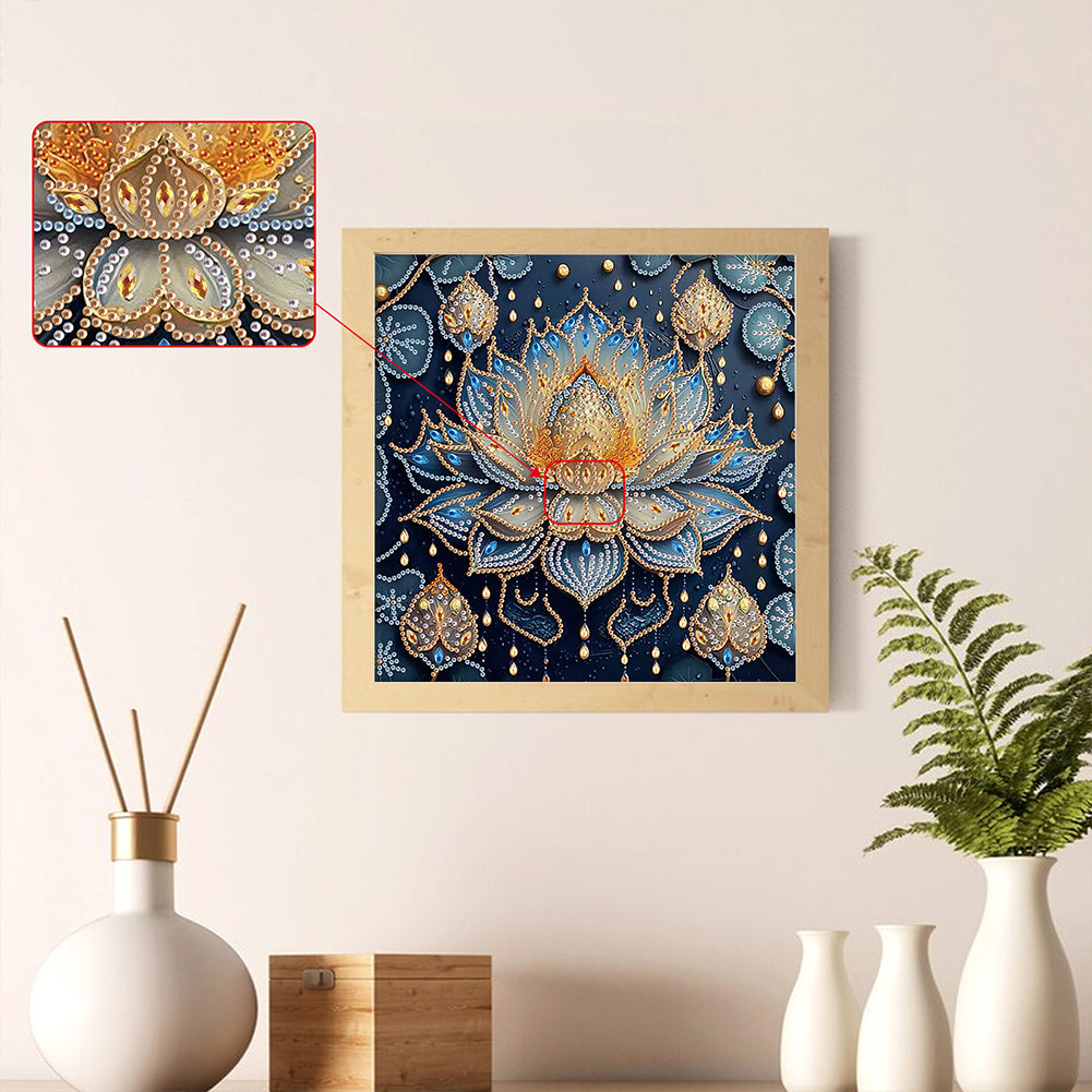 Lotus - Special Shaped Drill Diamond Painting 30*30CM