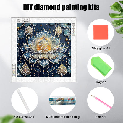 Lotus - Special Shaped Drill Diamond Painting 30*30CM