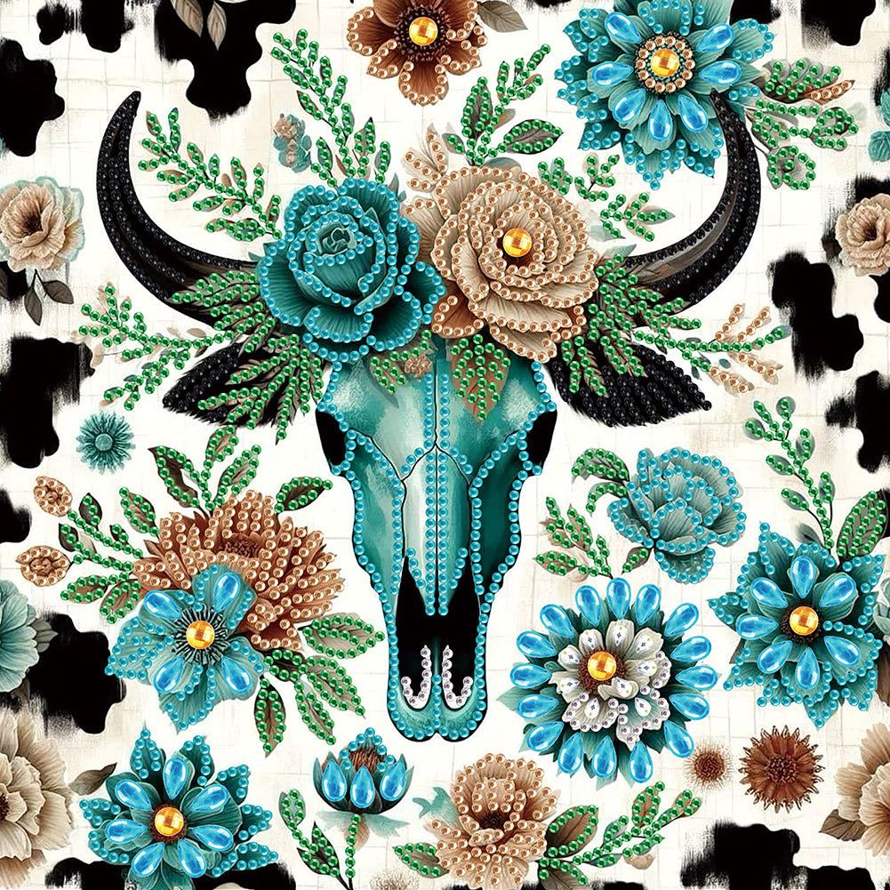 Indian Cow Skull - Special Shaped Drill Diamond Painting 30*30CM