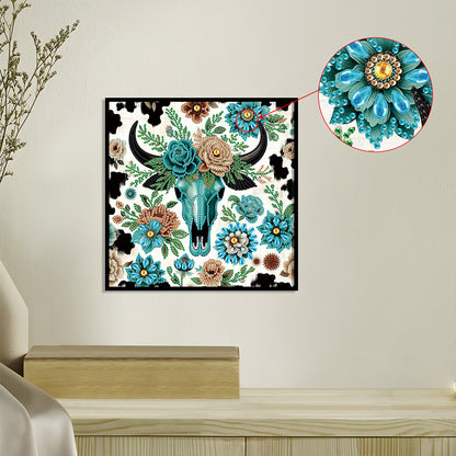 Indian Cow Skull - Special Shaped Drill Diamond Painting 30*30CM