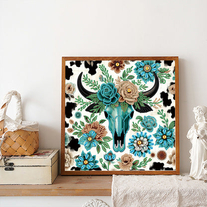 Indian Cow Skull - Special Shaped Drill Diamond Painting 30*30CM