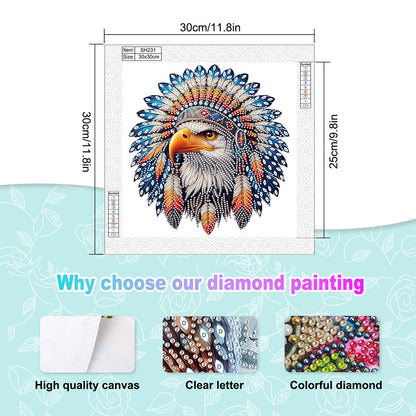 Indian Eagle - Special Shaped Drill Diamond Painting 30*30CM