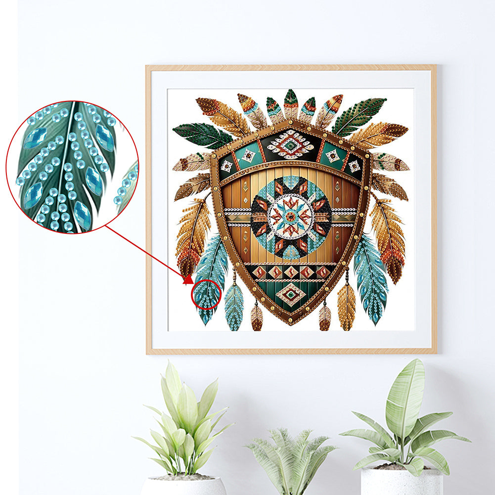Indian Shield - Special Shaped Drill Diamond Painting 30*30CM