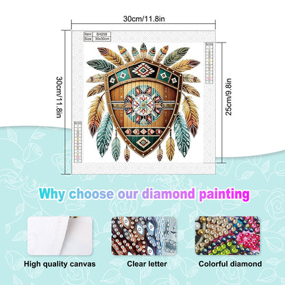 Indian Shield - Special Shaped Drill Diamond Painting 30*30CM