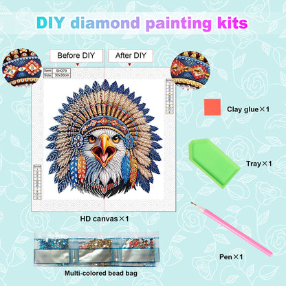 Indian Eagle - Special Shaped Drill Diamond Painting 30*30CM