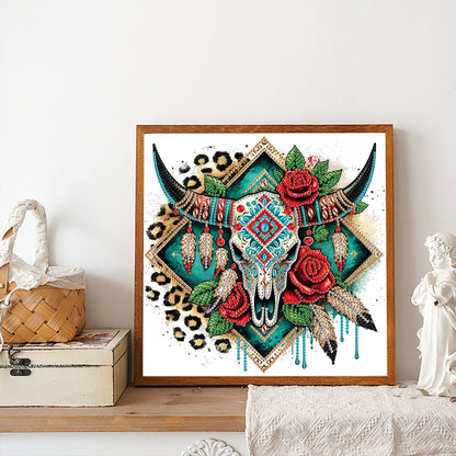 Indian Cow Skull - Special Shaped Drill Diamond Painting 30*30CM